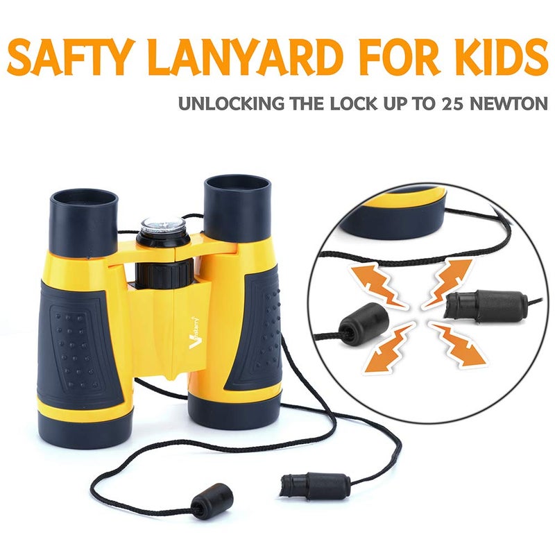 Vanstarry Compact Binoculars for Kids Bird Watching Hiking Camping Fishing Accessories Gear Essentials Best Toy Gifts for Boys Girls Children Toddler Waterproof 5X30 Optical Lens Including Compass - Image 2